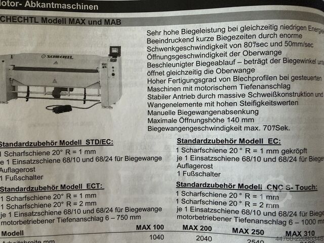 Schwenkbiegemaschine Schechtl MAX 200
