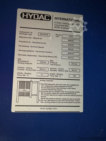 Heat exchanger Hydac S31A-IG16