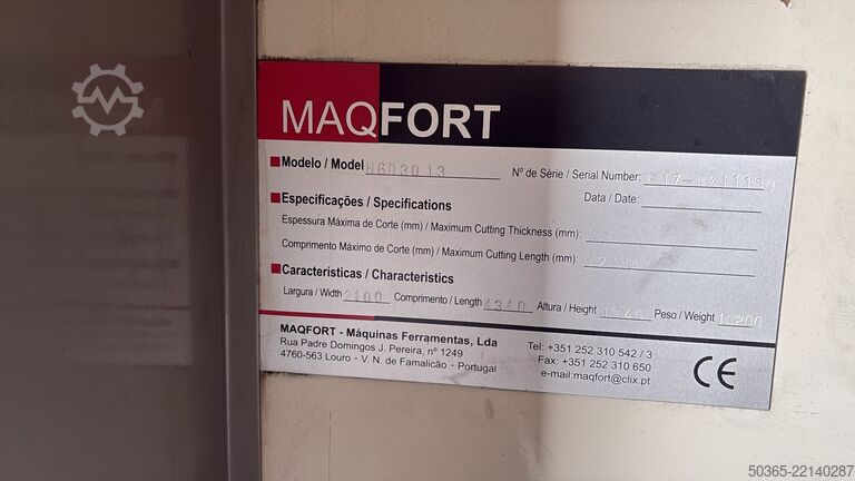 Hydraulic guillotine shear Maqfort 
