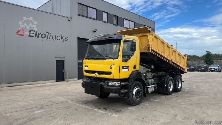 3-way tipper Renault KERAX 340 (POMPE MANUELLE / BOITE MANUELLE / MA...