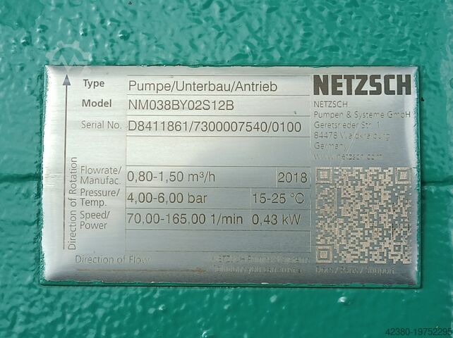 Exzenterschneckenpumpe Netzsch NM038 NM045
