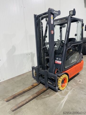 Electric 3-wheel forklift Linde E 16 C-02 Kabine Duplex