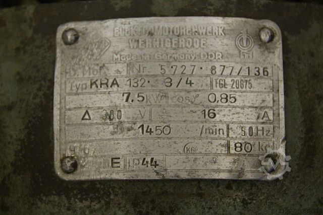 Electric motor 7.5 kW 1450 Rpm VEM KRA 132 3/4