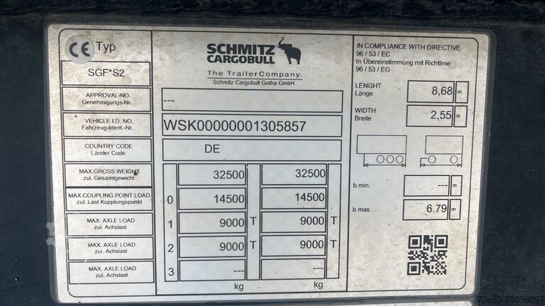 Kippauflieger Schmitz Cargobull SGF S2
