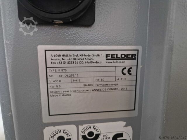 Format sliding table saw scoring FULL FELDER K975