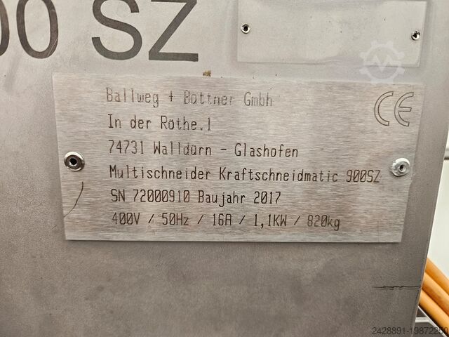 Saw/Cutter for frozen blocks Ballweg + Bottner Kraftschneidmatic 900 SZ
