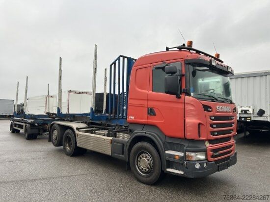 Tipper truck SCANIA R440 6X2 ABROLLER, SCHALTER ,RETARDER, E5, LENK,LIFT HYVA LIFT, OHNE AUFBAU
