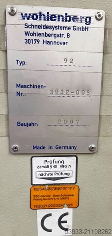 Papierschneidemaschine Wohlenberg pro-tec 92
