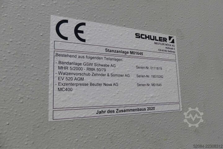 SCHULER Eccentric Press MC 400 SCHULER Exzenterpresse MC400