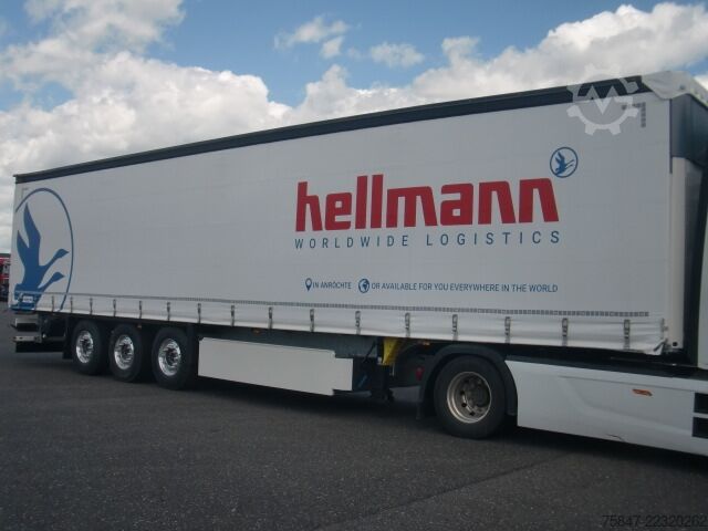 Open semitrailer with tarp Schmitz SCS 24/L-13.62 EB Hubdach Alus Liftachse