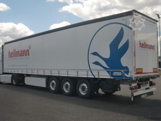 Open semitrailer with tarp Schmitz SCS 24/L-13.62 EB Hubdach Alus Liftachse