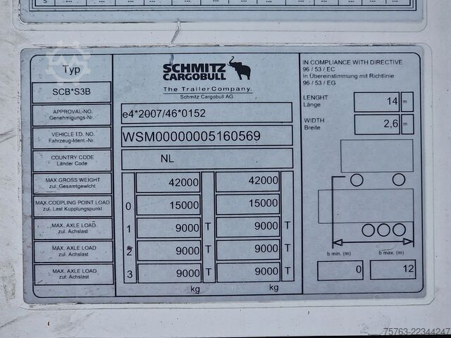 Refrigerated/frozen transport Schmitz Cargobull SCB*S3B Frigo Carrier Vector 1950 MT - Bi Temp ...