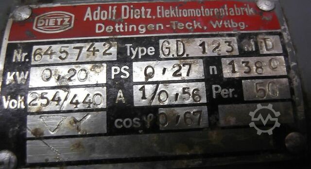 Gear motor 0.2 kW 115 rpm Dietz GD123