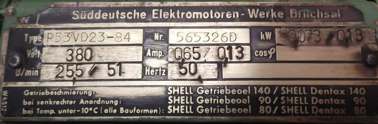 Getriebemotor 0,073/0,13 kW 25,5/51 U/min SEW Eurodrive R53VD23-84