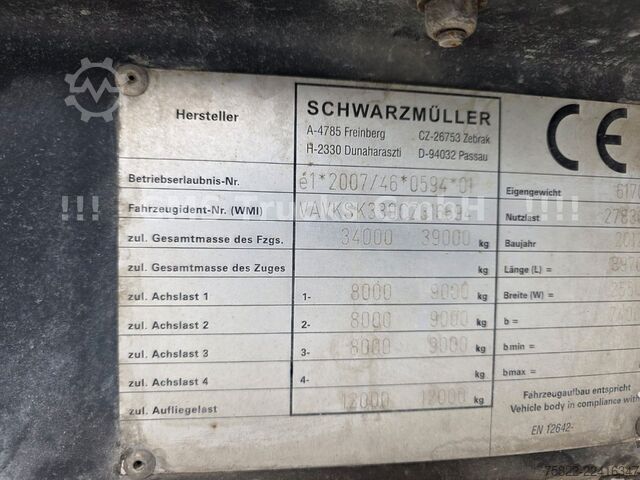 Walking floor semitrailer SCHWARZMÜLLER Schuhboden / 93 Kubik / 10mm Lamellen
