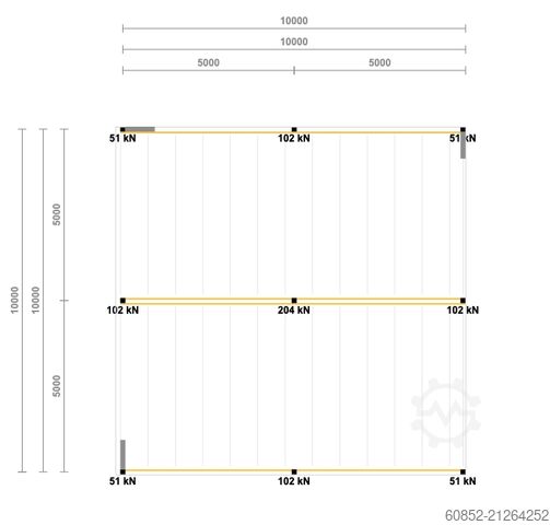 Lagerbühne 10x10m Lagerbühne , Belastung : 500kg/qm Unterkante: 2,5m , ca. 100qm Systembühne