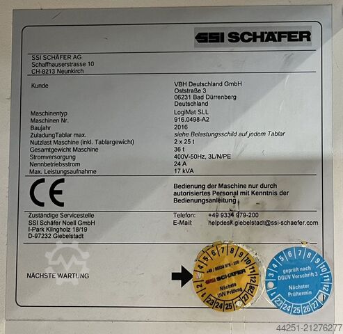 Automatic vertical storage lift 43 T SSI Schäfer SSI Logimat Typ SLL Lagerlift