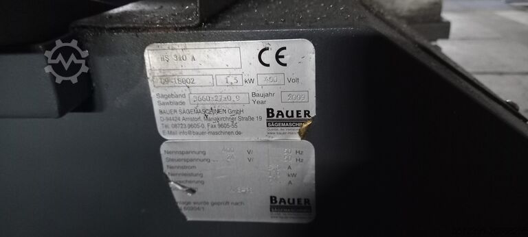 Band saw machine BAUER HA 310 A