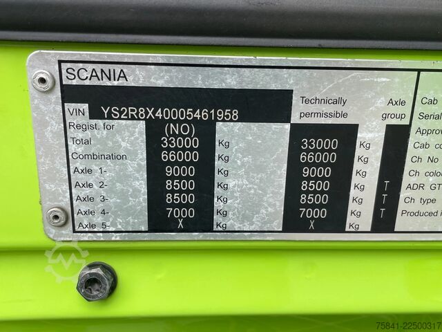 Crane truck Scania R520 R520 V8 LB 8x4*4HNB Effer 525 / 6S + JIB 6...