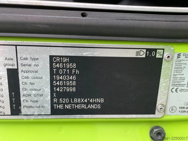 Crane truck Scania R520 R520 V8 LB 8x4*4HNB Effer 525 / 6S + JIB 6...