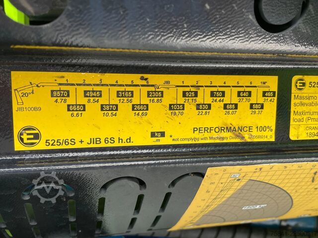Crane truck Scania R520 R520 V8 LB 8x4*4HNB Effer 525 / 6S + JIB 6...