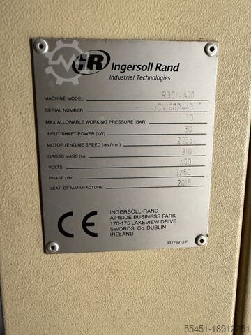 20Ft. Container with 2 screw compressors Ingersoll-Rand R30N-A10