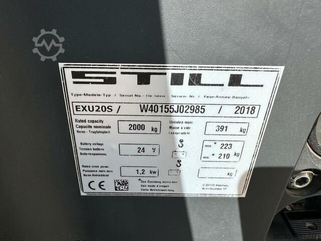 VS-22131 Elektro-Mitfahr-Hubwagen Still EXU20S BJ2018 STILL EXU20S