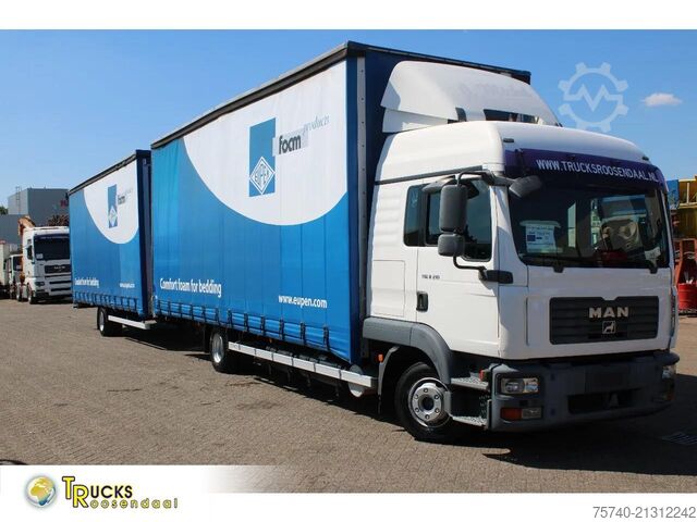 Curtain sided MAN TGL 8.210 + TRAILER + SLEEPCAB COMBI