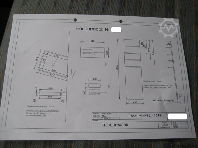 Customized van MAN 8.163 Friseurgeschäft Salon mit 4 Plätzen 7,49t