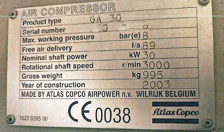 Compressor Atlas Copco GA 37 VSD/GA 50 VSD/GA 30