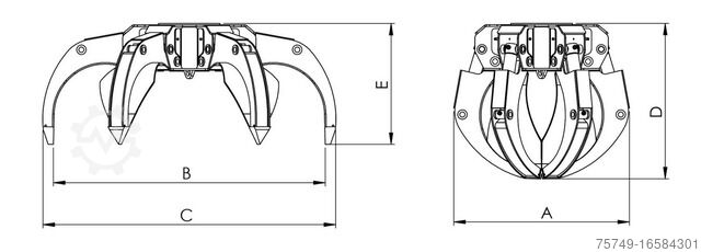 Sonstige ungesetzt Greifer Holz Schrott Zweischallen m. Rotator
