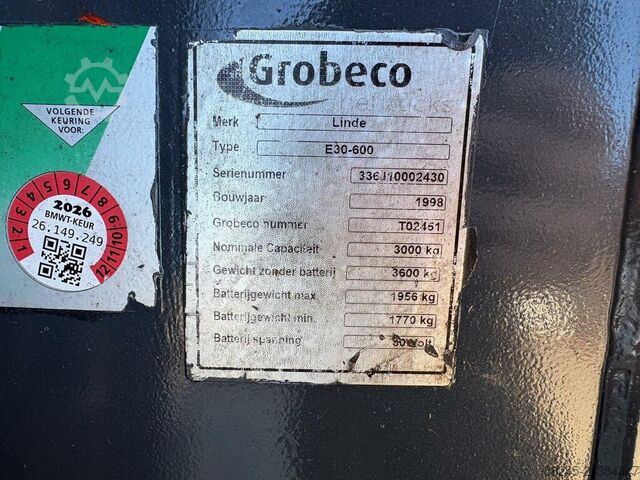 VS-22644 Electric triplex forklift truck Linde E30 LINDE E30