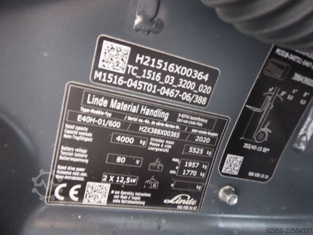 Electric 4-wheel forklift Linde E40HL-01/600