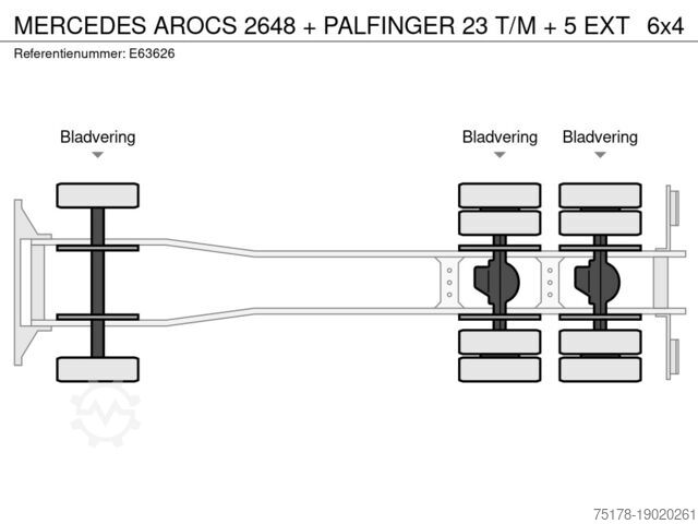 Open body Mercedes-Benz AROCS 2648 + PALFINGER 23 T/M + 5 EXT