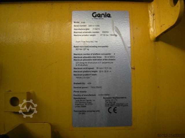 Arbeitsbühne GENIE Arbeitsbühne Genie S-85, AH 28 m