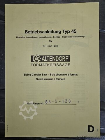 Formatkreissäge Altendorf F 45