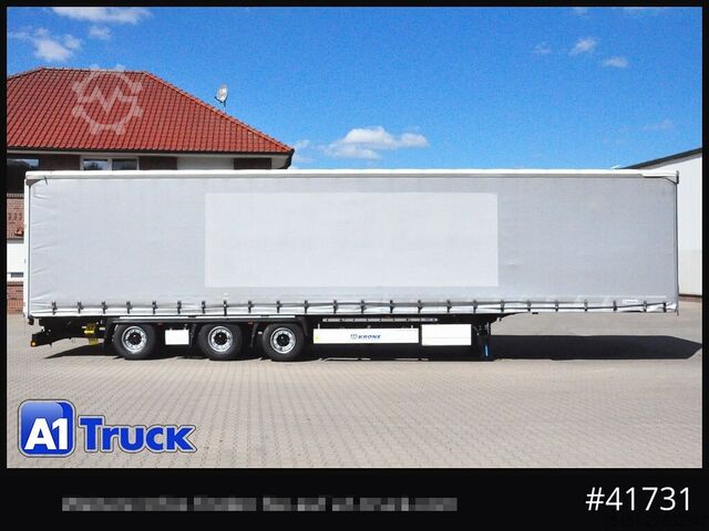 Open semitrailer with tarp KRONE SD, Mega,Lift, Staplerhalterung, Lenkachse
