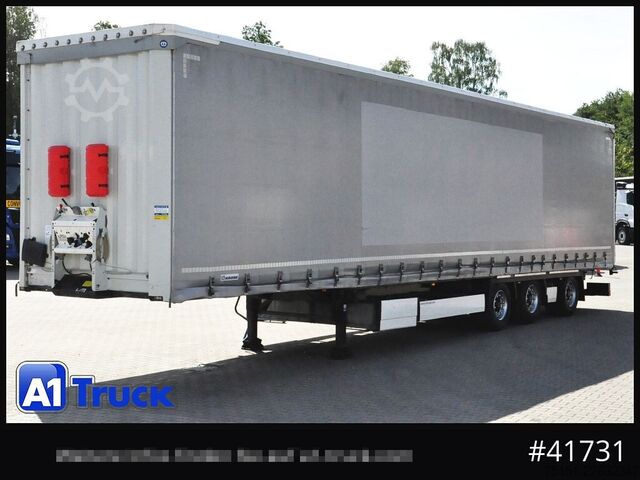 Open semitrailer with tarp KRONE SD, Mega,Lift, Staplerhalterung, Lenkachse