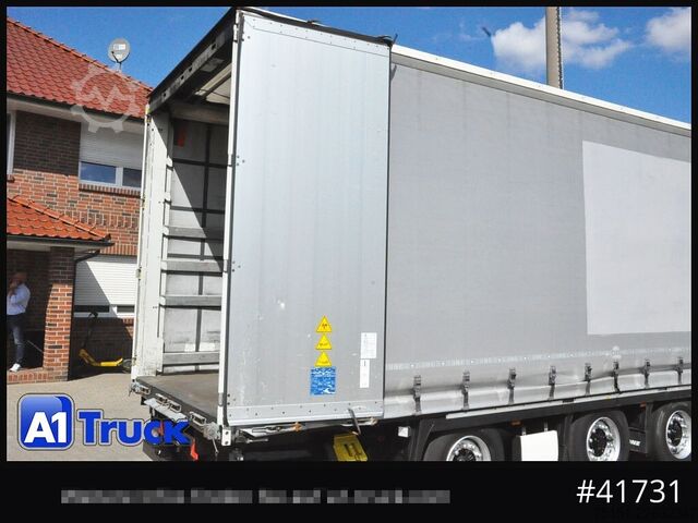 Open semitrailer with tarp KRONE SD, Mega,Lift, Staplerhalterung, Lenkachse