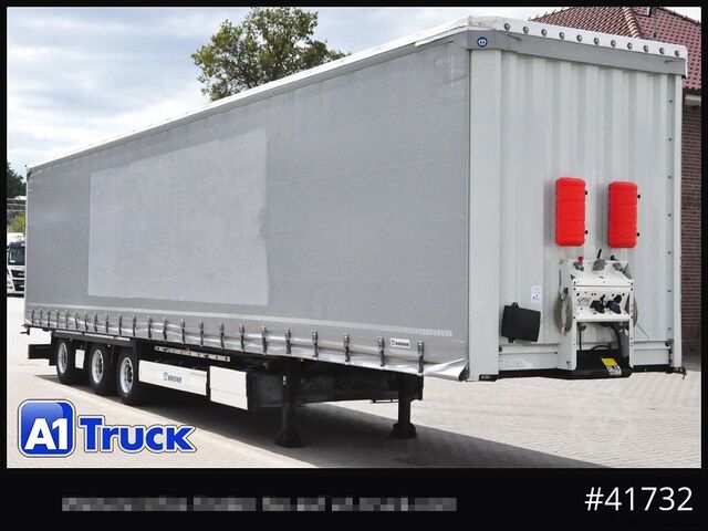 Open semitrailer with tarp KRONE SD, Mega,Lift, Staplerhalterung, Lenkachse