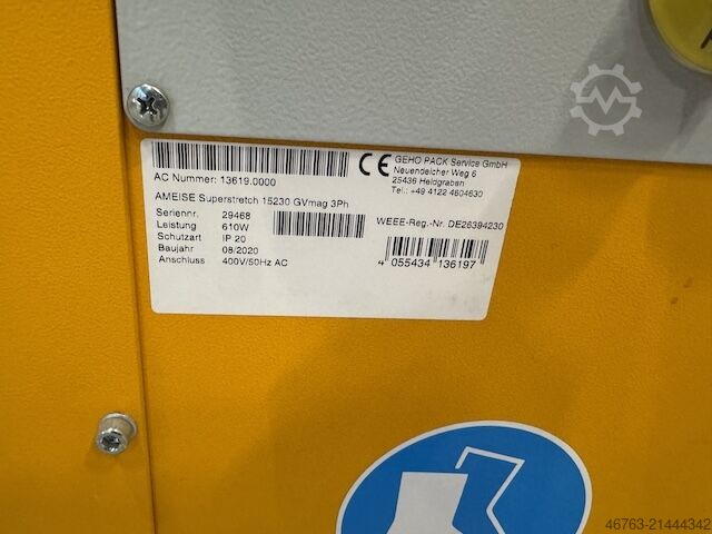 Palettenwickler offener Drehteller Jungheinrich Ameise Superstretch 152 30 GV mas3Ph