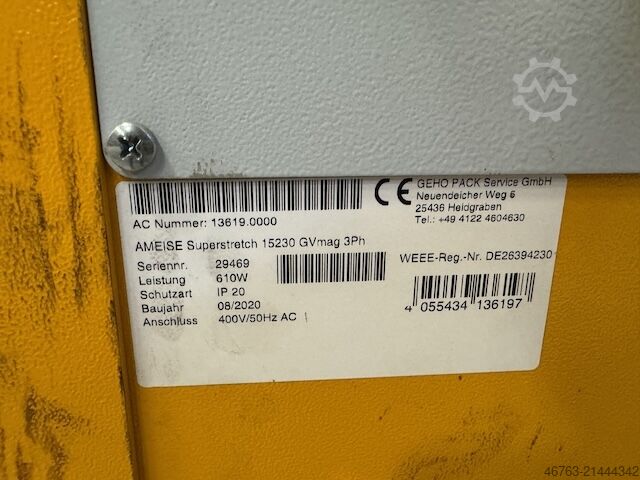 Palettenwickler offener Drehteller Jungheinrich Ameise Superstretch 152 30 GV mas3Ph