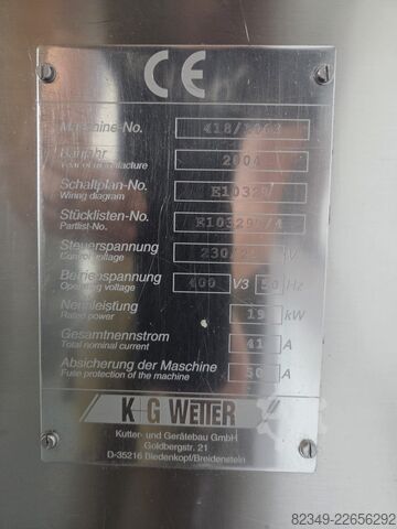 Fleischverarbeitungsmaschine Fleischwolf K+G Wetter WW-130