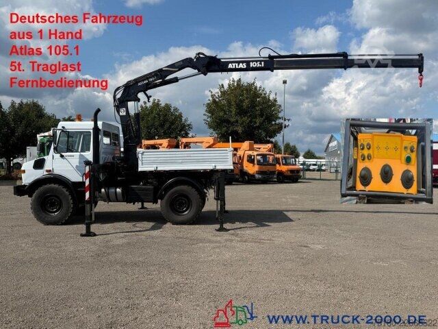 LKW mit Pritsche (offen) Unimog U1450 Atlas 105.1 Fernbedieung 5t. Traglast 1.Hd