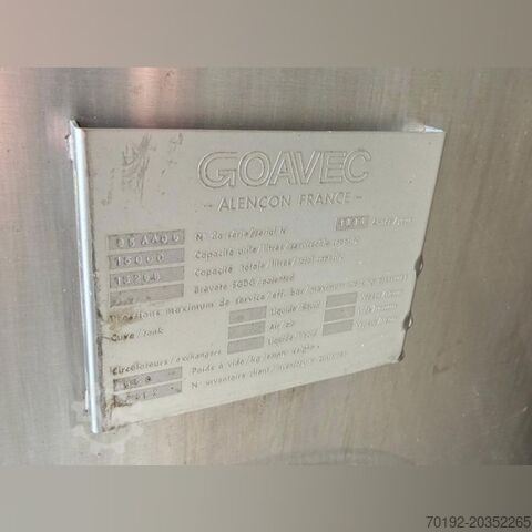 15,000 liter vertical storage tank made of V2A stainless steel Goavec S17221