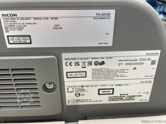 Digitaldruckmaschine Ricoh Pro 8310s incl. Finisher SR5110, Vacuum Feed LCIT RT5120