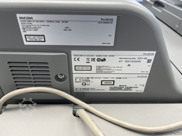 Digitaldruckmaschine Ricoh Pro 8300s incl. Finisher SR5110, Vacuum Feed LCIT RT5120
