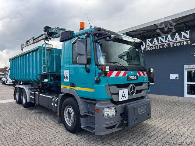 Roll-off tipper truck MERCEDES-BENZ 2632 Actros 6x4 Meiller Abroller KRAN Salzstreu
