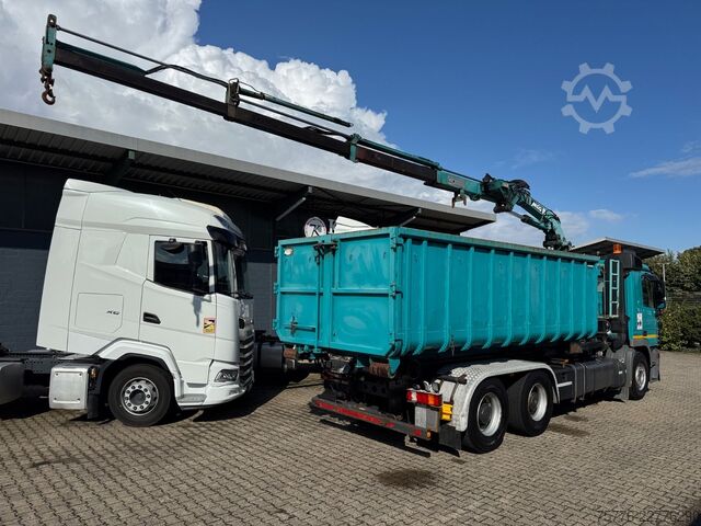 Roll-off tipper truck MERCEDES-BENZ 2632 Actros 6x4 Meiller Abroller KRAN Salzstreu
