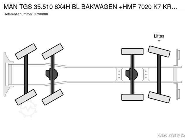Kranwagen MAN TGS 35.510 8X4H BL BAKWAGEN +HMF 7020 K7 KRAAN/...